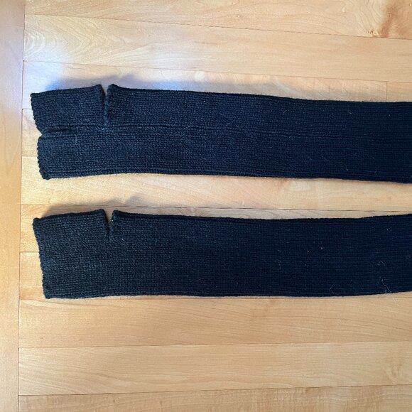 Black Leg Warmers with Slit/Heel - Picture 1 of 2
